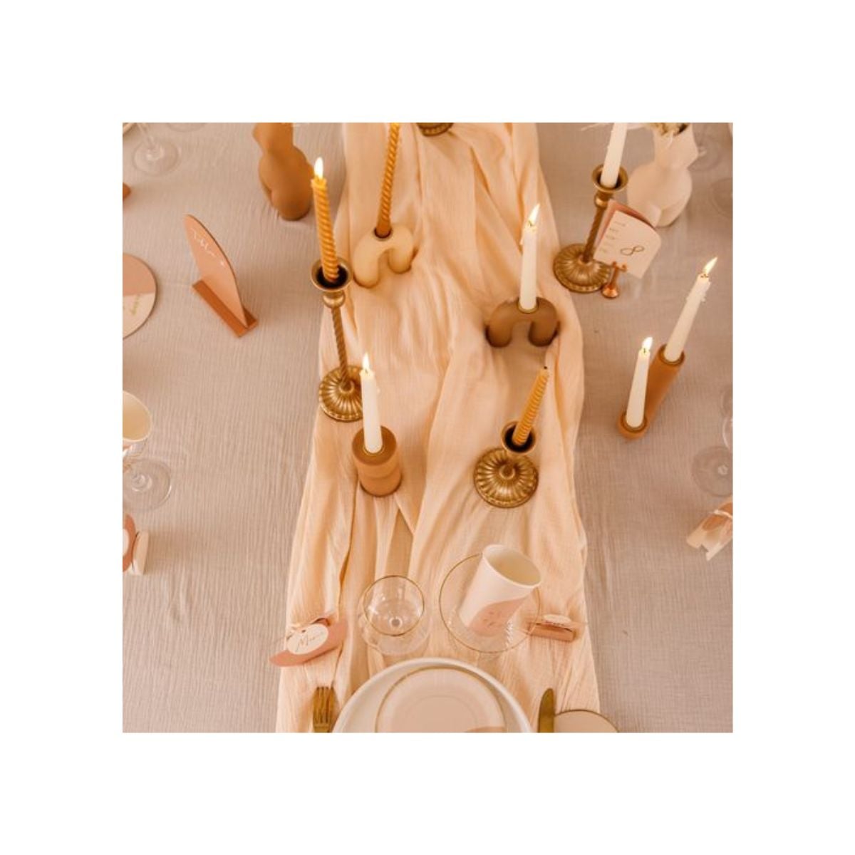 Marque-Tables en bois - Nude, Blush et Terracotta