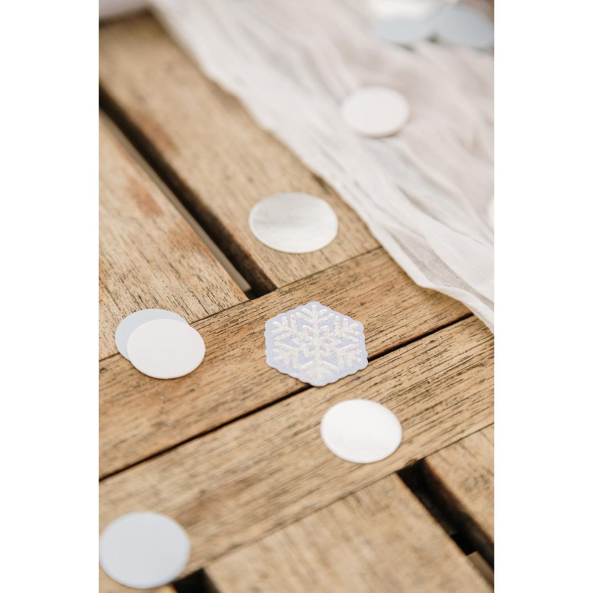 Confettis Papier Bleu, Blanc, Argent et Paillettes irisées (14g)
