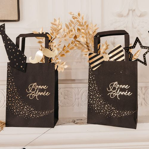 Kit Photobooth "Bonne Année" Midnight - Noir et Or (10pcs)