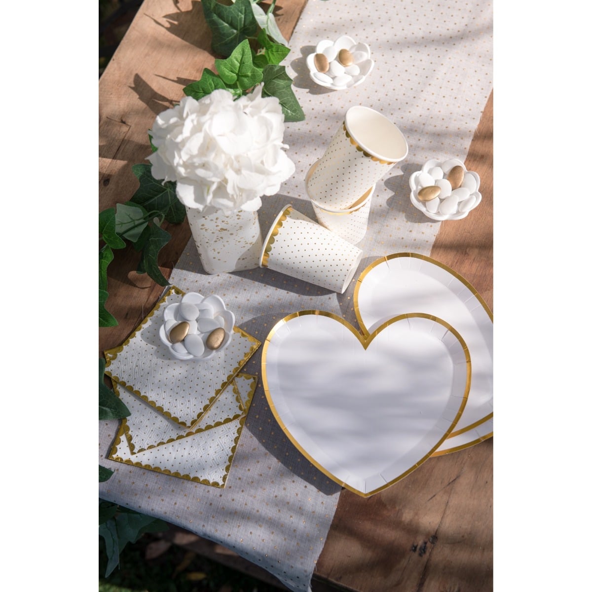 Assiettes coeur - Blanc (10pcs)