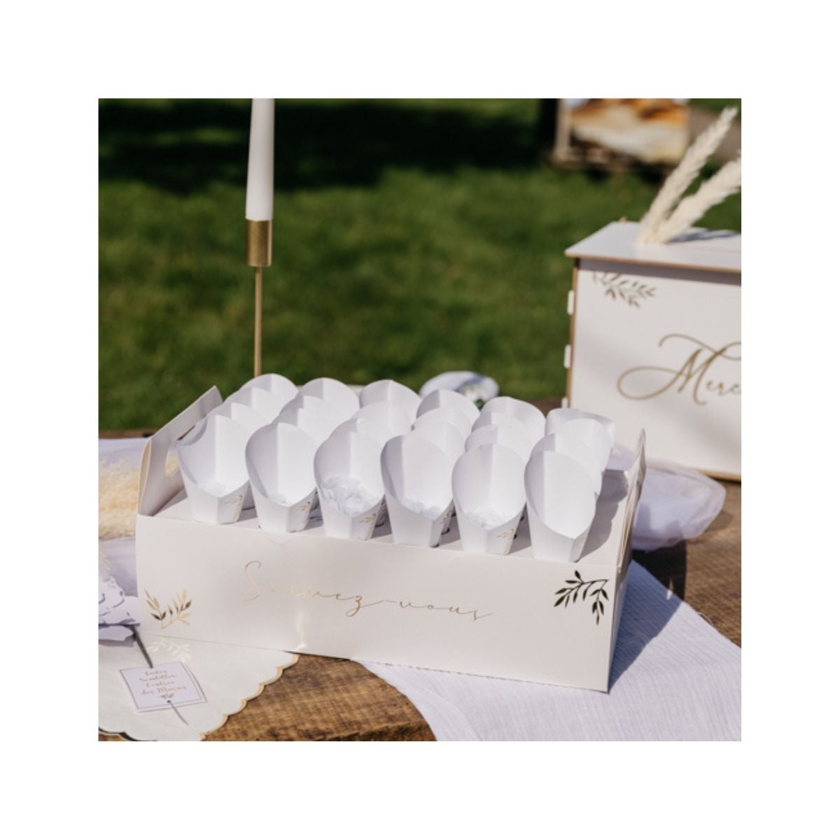 Présentoir à cornets à confettis - Blanc