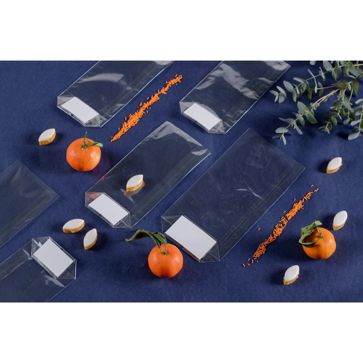 Sachets fond carton blanc 12x26cm (10pcs)