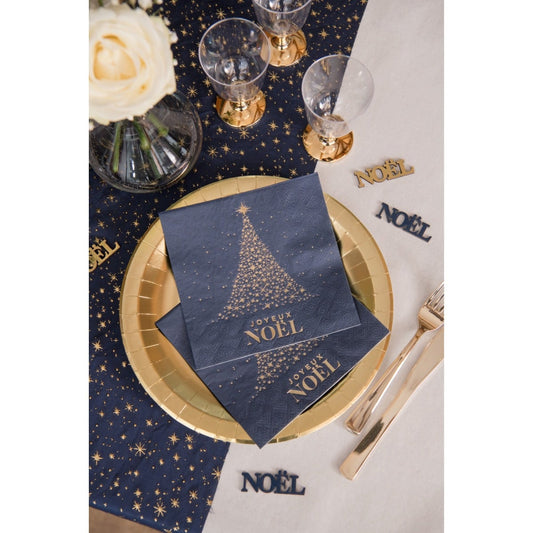 Serviettes - Noel Scintillant Bleu marine