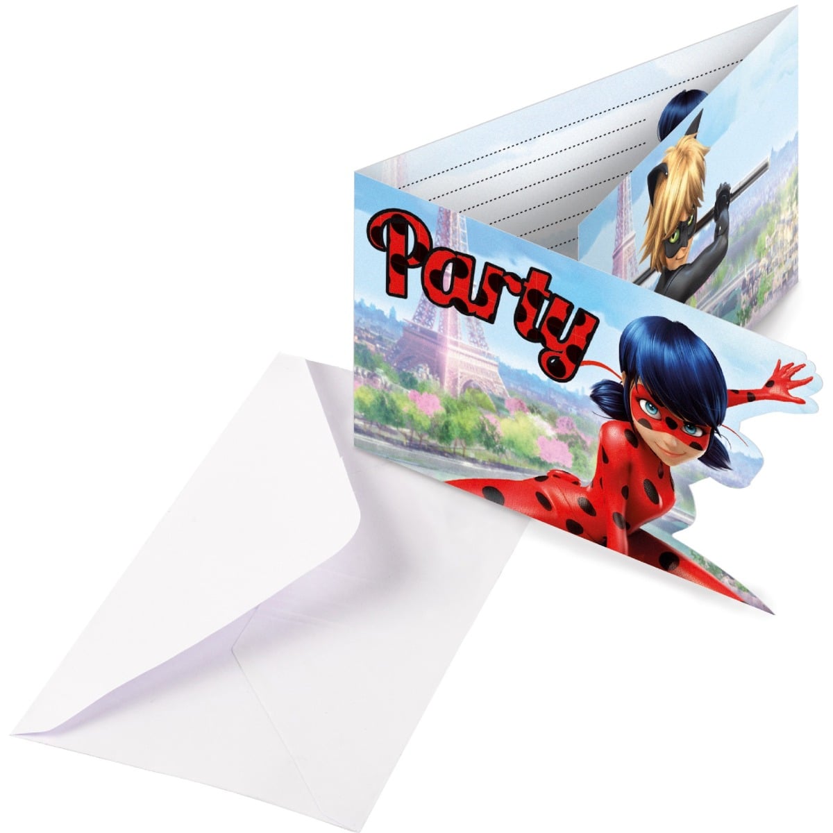 Invitations & Enveloppes - Miraculous (8pcs)