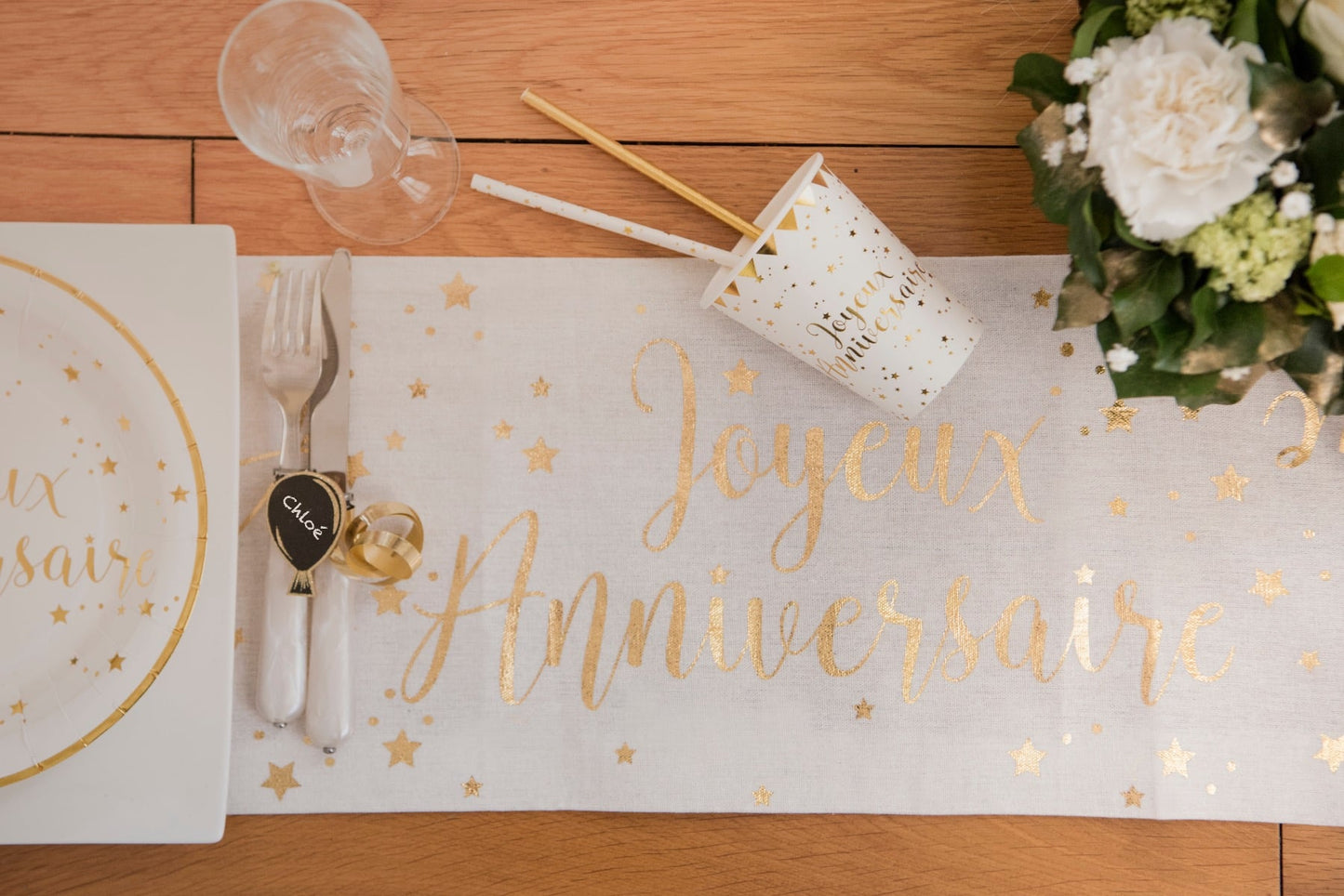 Gobelets Joyeux Anniversaire Or