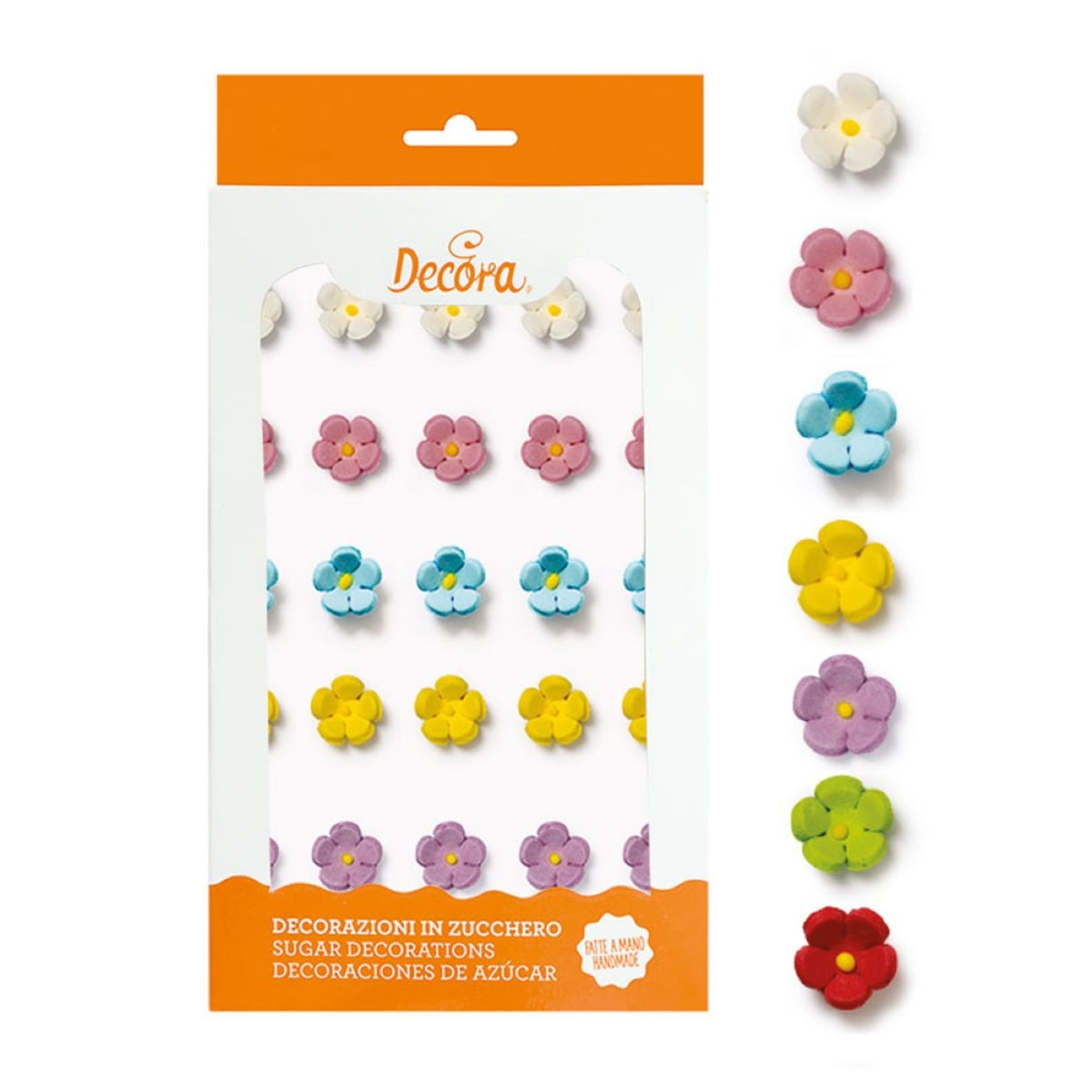 Décorations en sucre - Fleurs Multicolores (30pcs)