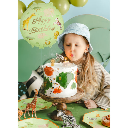 Ballon en Alu - Happy Birthday Safari