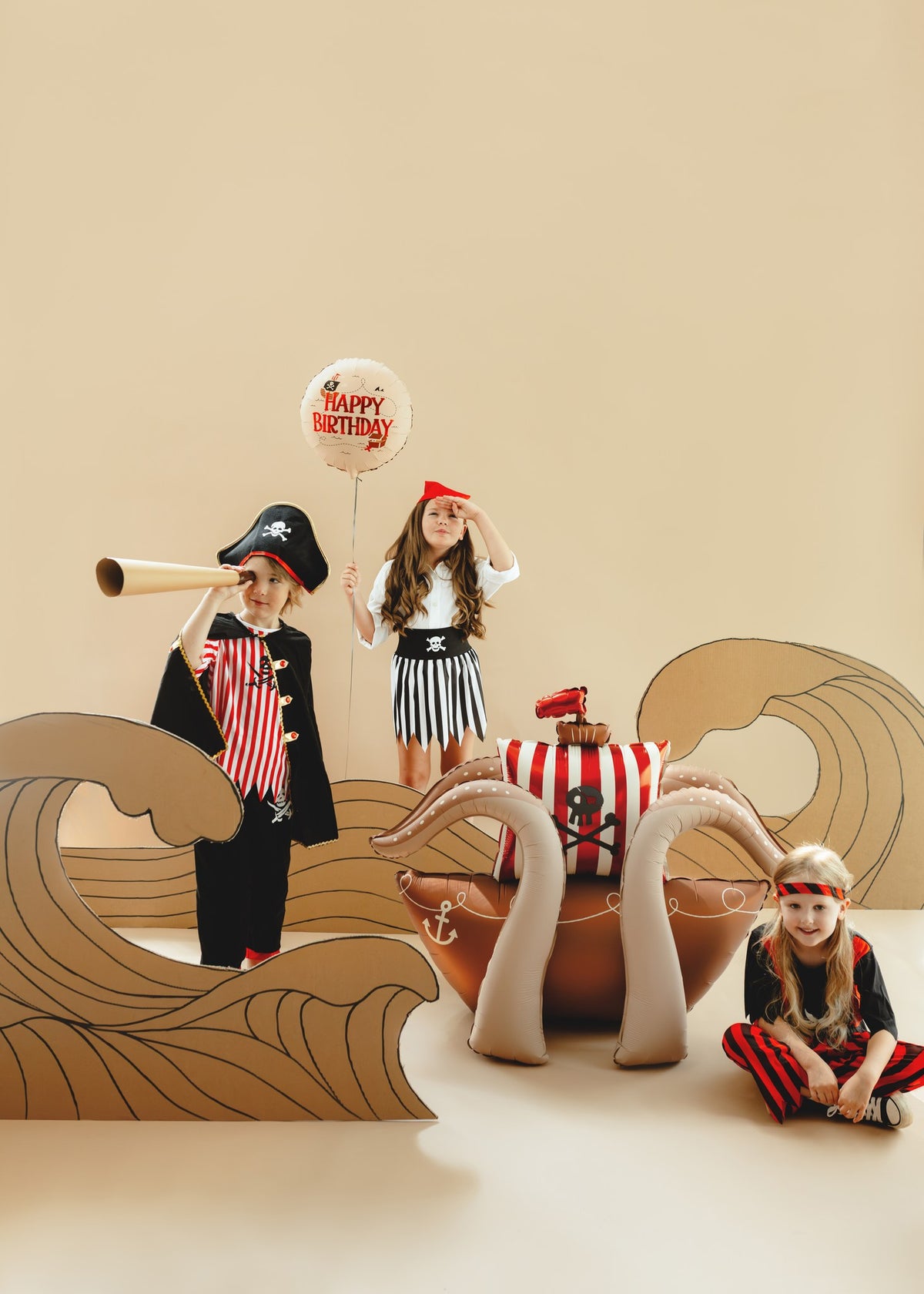 Ballon alu - Happy Birthday Pirates (35cm)
