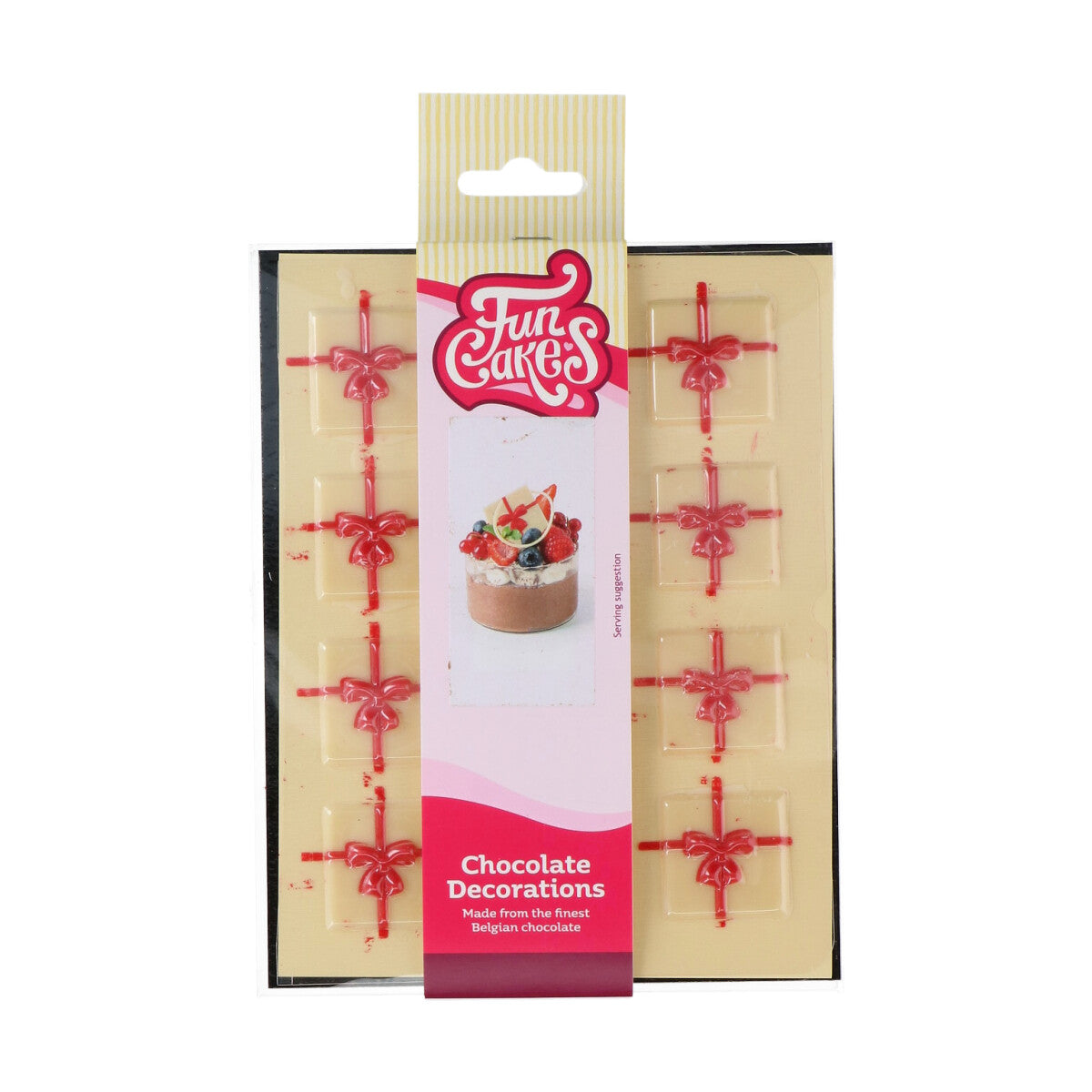 Décorations en chocolat - Cadeaux blanc et rouge (12pcs)