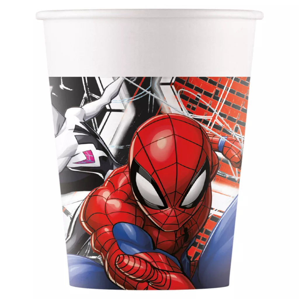 Gobelets Spider-Man World of Webs en carton (200ml, 8 pièces)