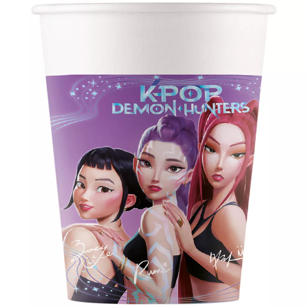 Gobelets KPop Demon Hunters Honmoon en carton (200ml, 8 pièces)