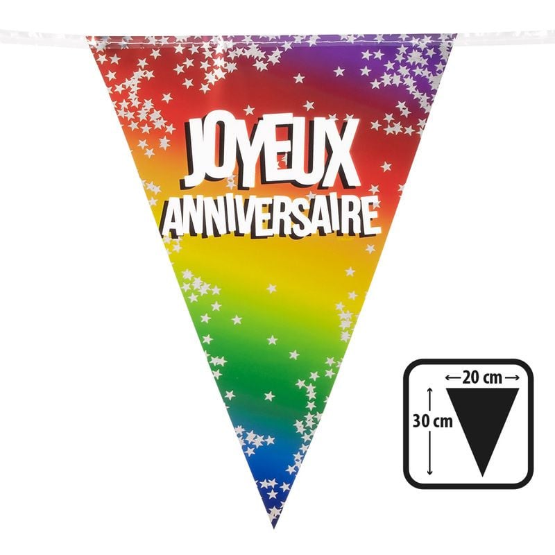 Guirlande Joyeux anniversaire fanions multicolores