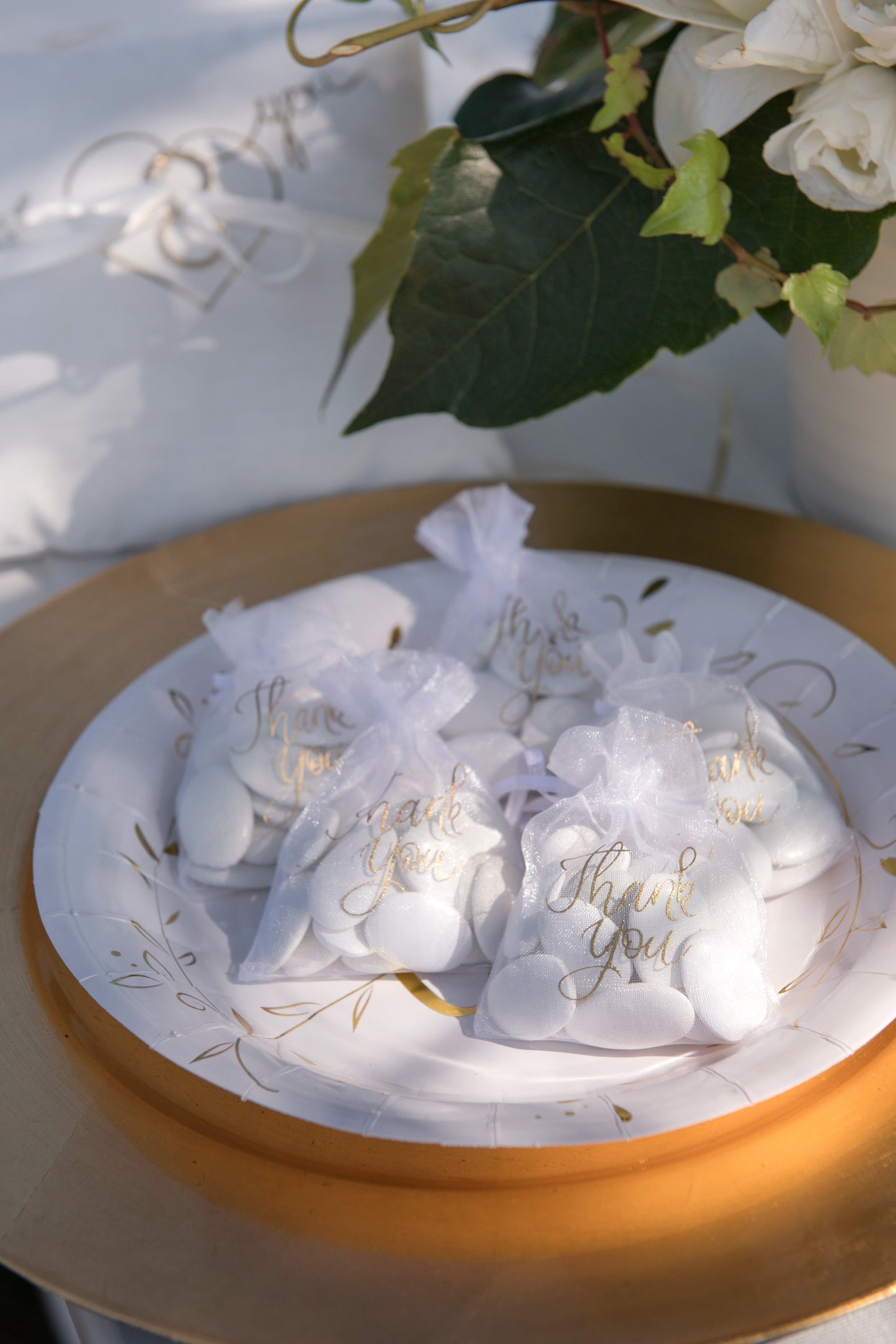 Pochettes blanches "Thank You" (6 pièces)