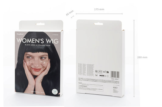 Perruque cheveux longs noire