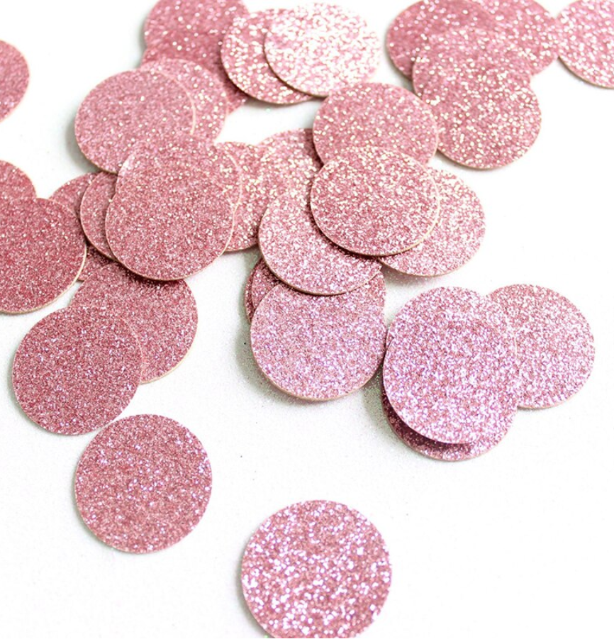 Confettis Rond - Rose Gold Pailletés (100 pcs)