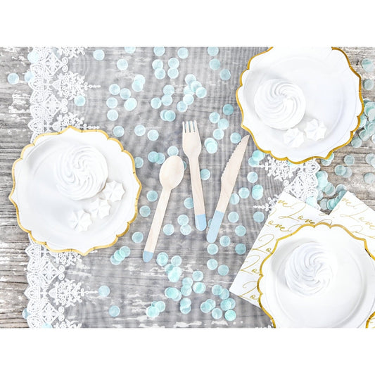 Couverts en bois - Ton Bleu (18pcs)