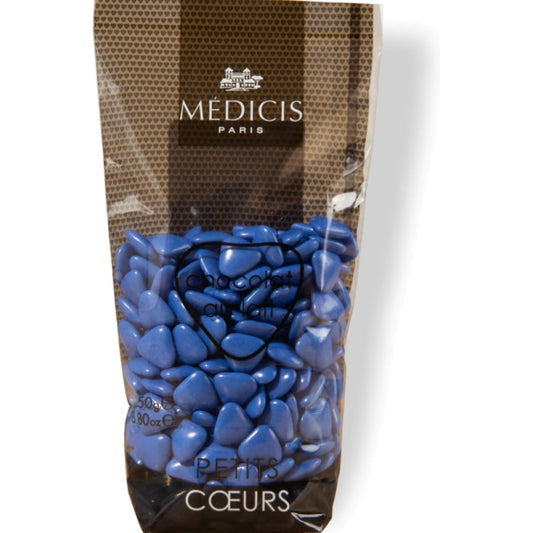 Dragées Chocolat Mini-coeurs Bleu (250g)