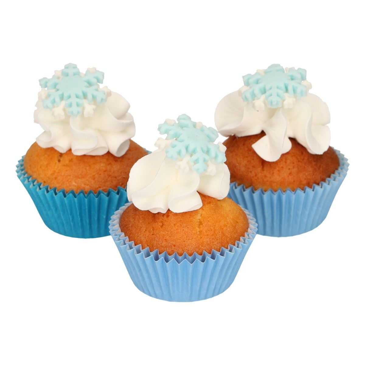 Décorations en sucre - Flocons de neige Bleu (12pcs)