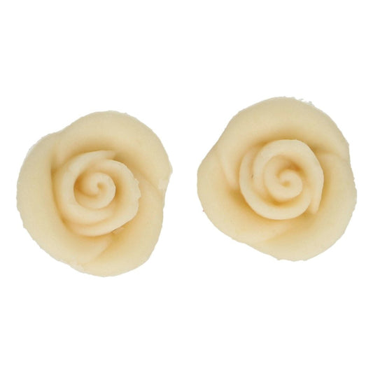 Roses en pâte d'amandes - Blanches (6pcs)