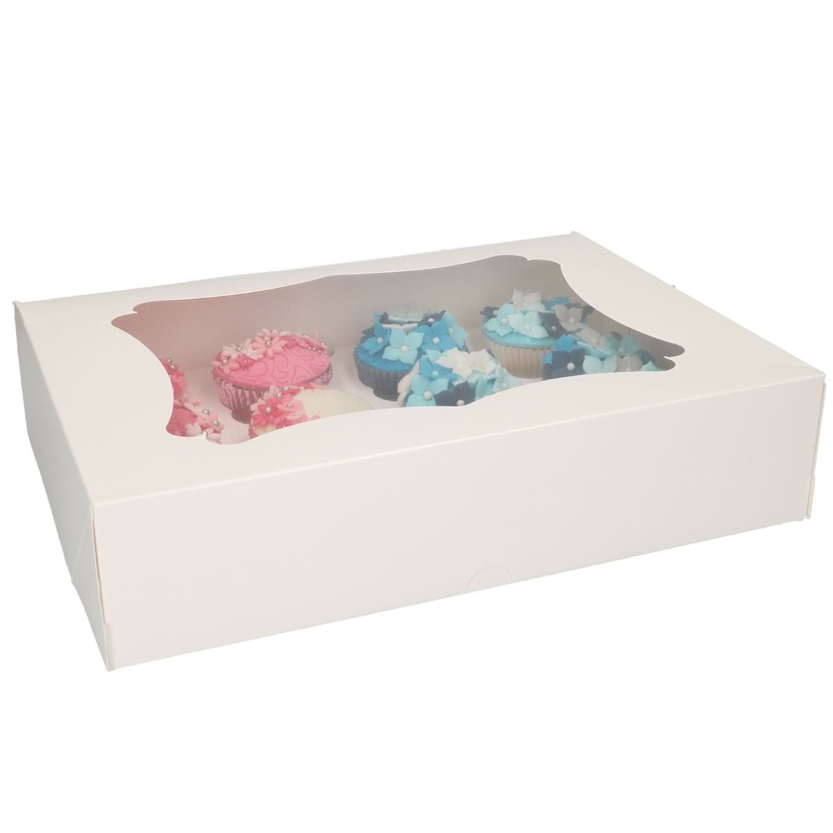 Boîtes à 12 Cupcakes - Blanc (3ps)
