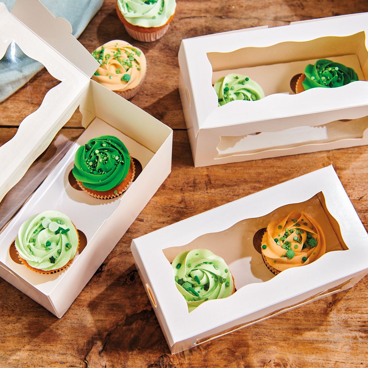 Boîtes à 2 Cupcakes - Blanc