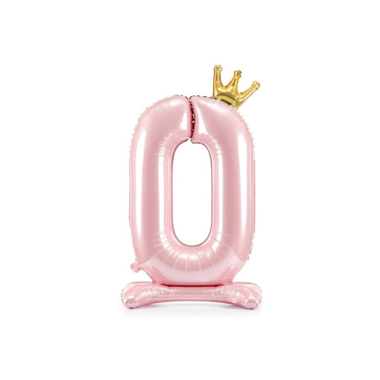 Ballon Chiffre sur pied - Rose