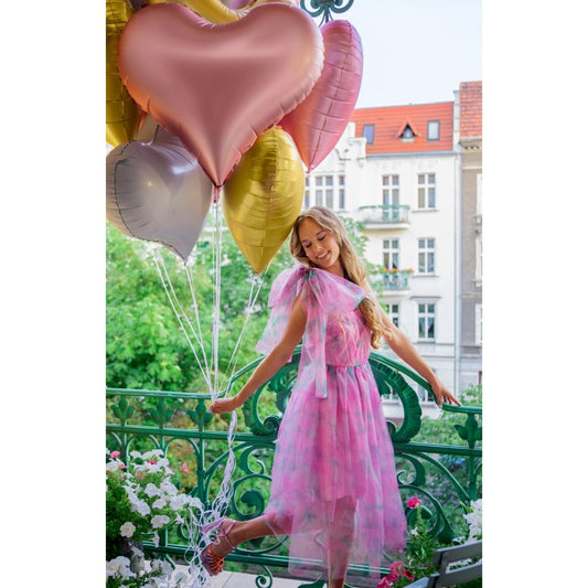 Ballon en alu - Cœur rose clair - 75cm