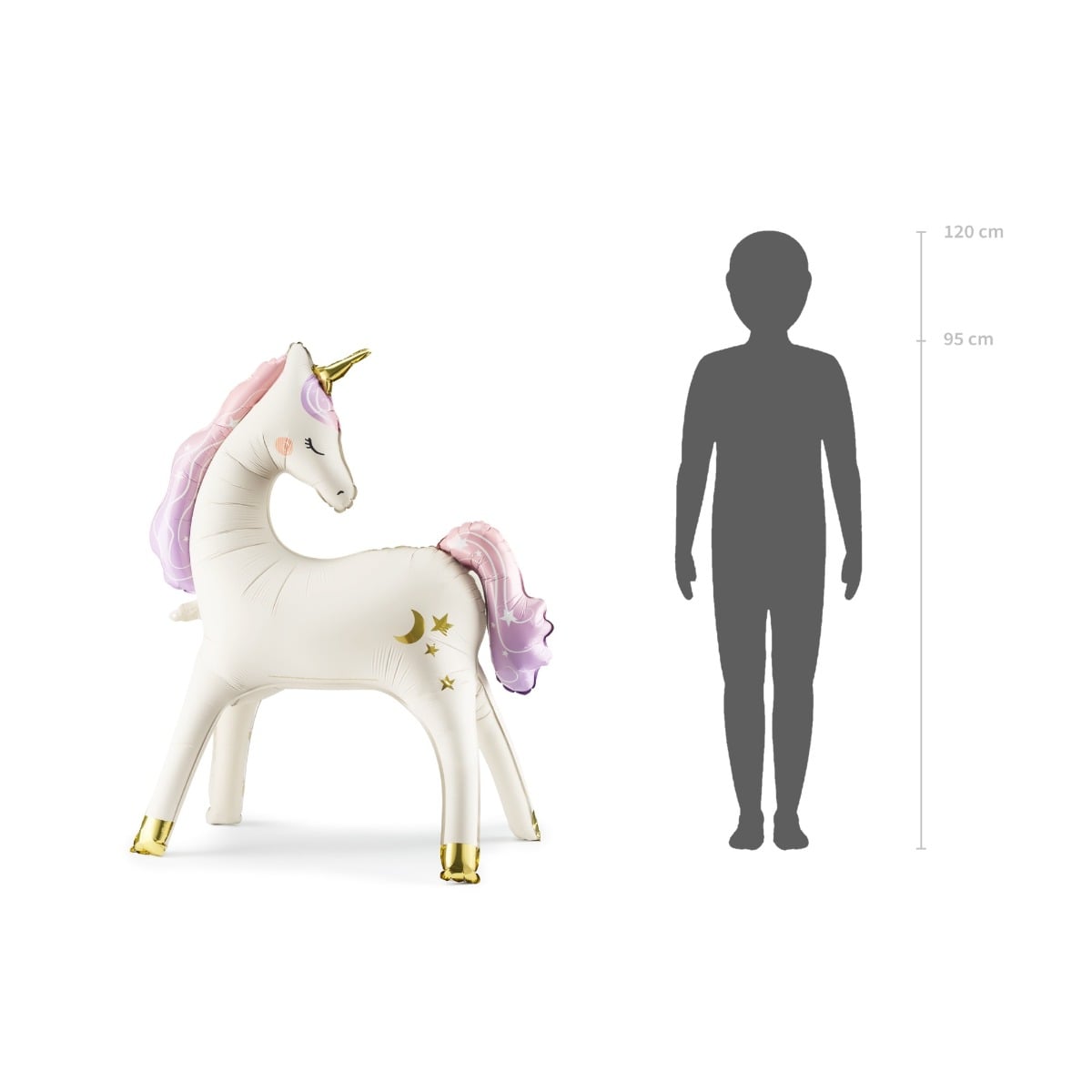 Ballon en alu autoportant - Licorne (95cm)
