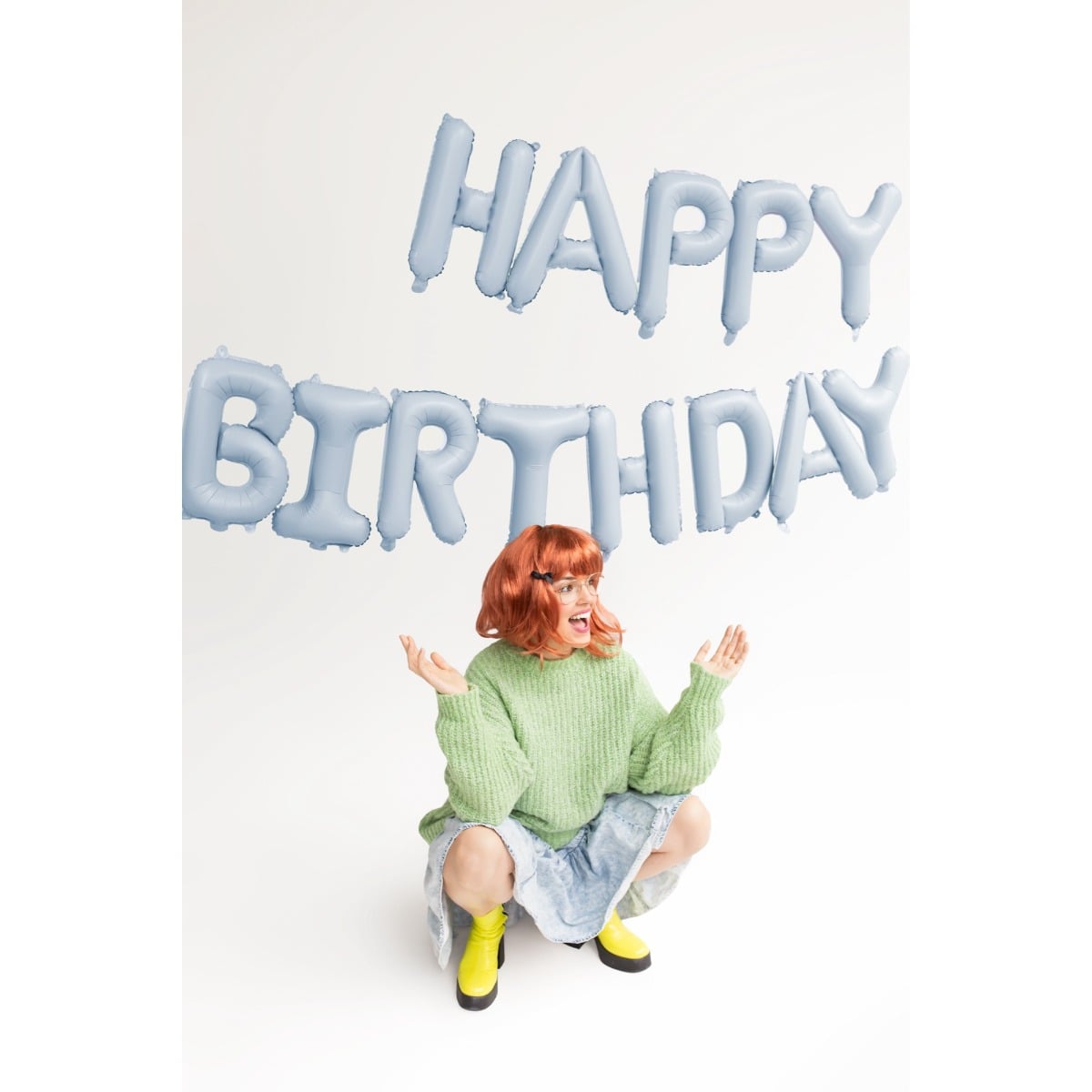 Ballons en alu - Happy Birthday - Bleu (35cm)
