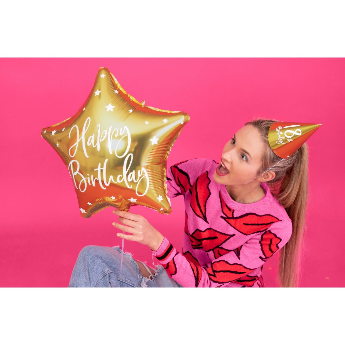 Ballon Happy Birthday Etoile Or (40cm)
