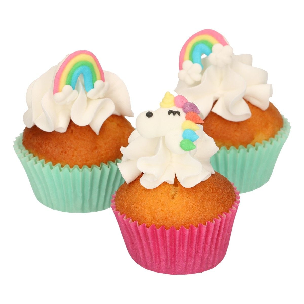 Décorations en sucre Licorne et Arc-en-ciel (8pcs)