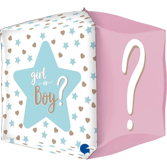 Ballon Alu Carré - Gender Reveal Boy or Girl ? (38cm)