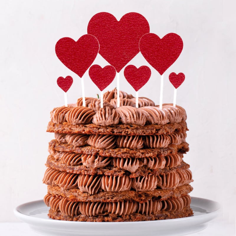 Cake toppers assortis à piquer thème love