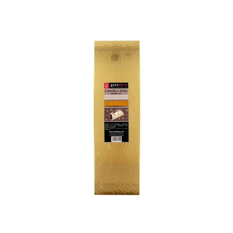 Semelle à bûche en carton doré - 24cm (5pcs)