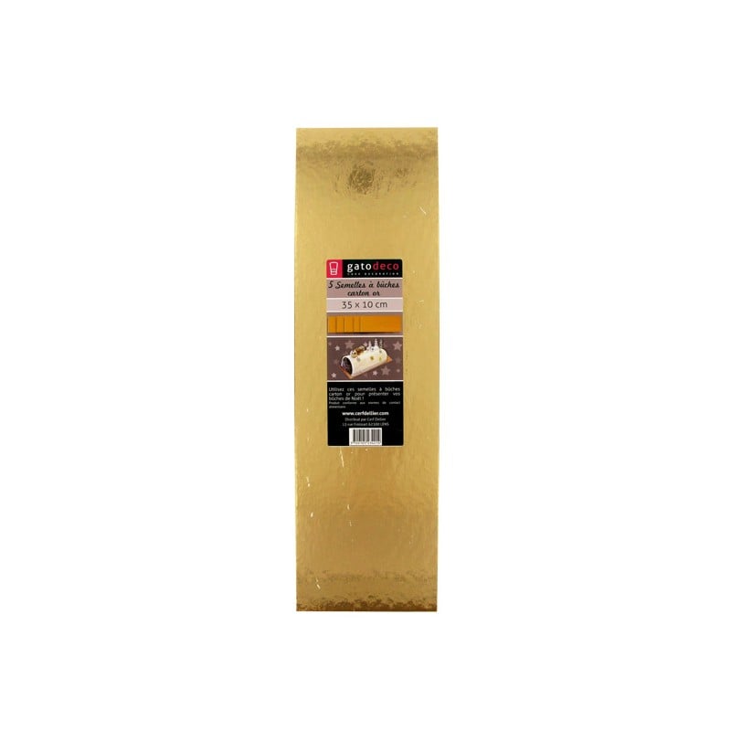 Semelle à bûche en carton doré - 34cm (5pcs)