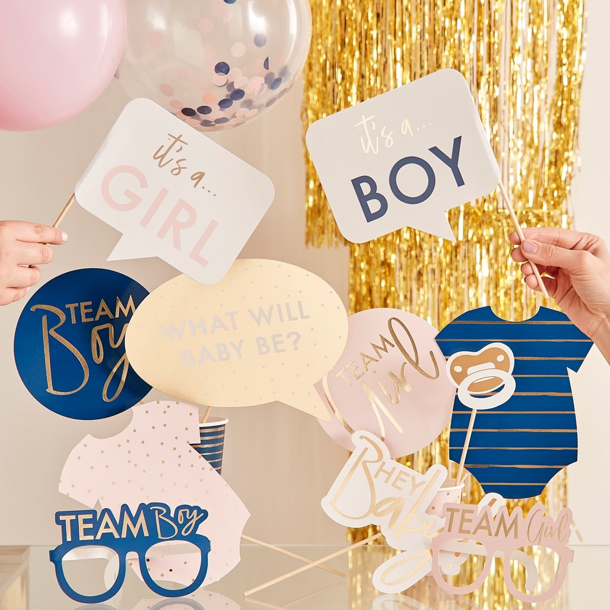 Accessoires Photobooth Gender Reveal