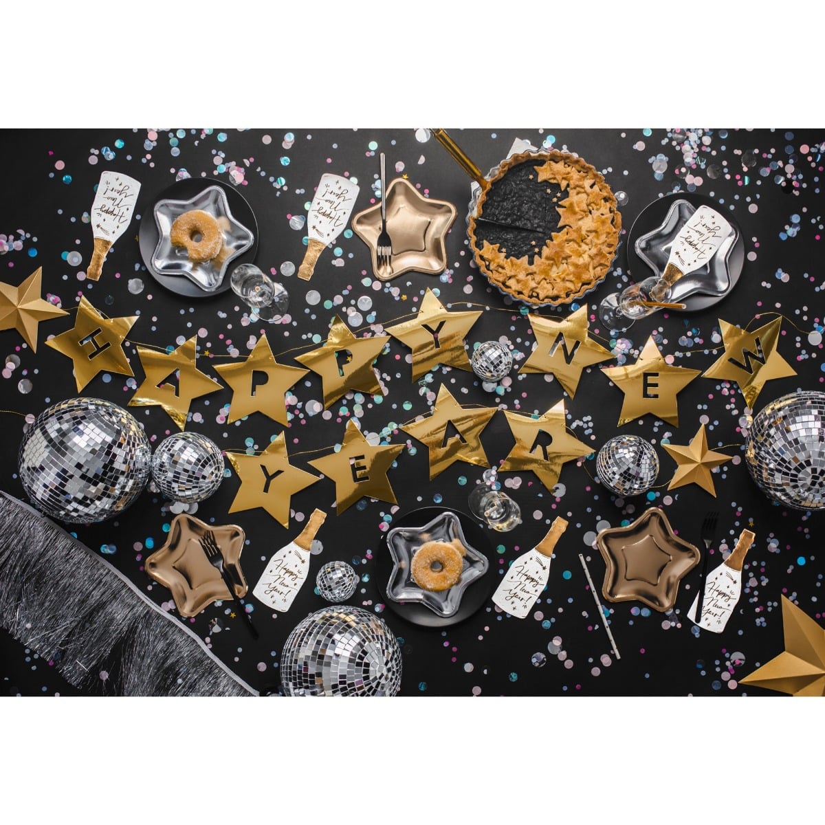 Guirlande Etoiles dorées Happy New Year