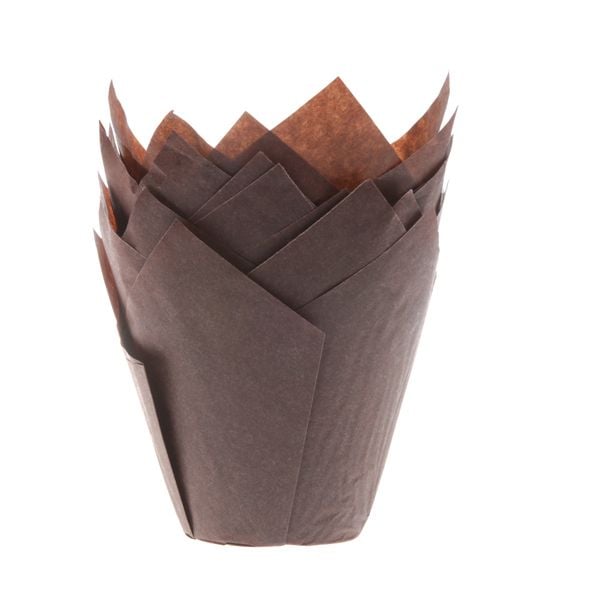 Caissettes tulipe à muffins - Marron (36pcs)