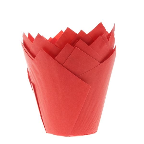 Caissettes tulipe à muffins - Rouge (36pcs)