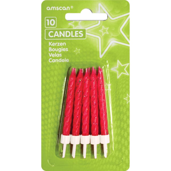 Bougies Rose Paillettes (10pcs)
