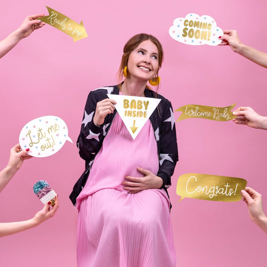 Accessoires PhotoBooth Babyshower - Or (6pcs)