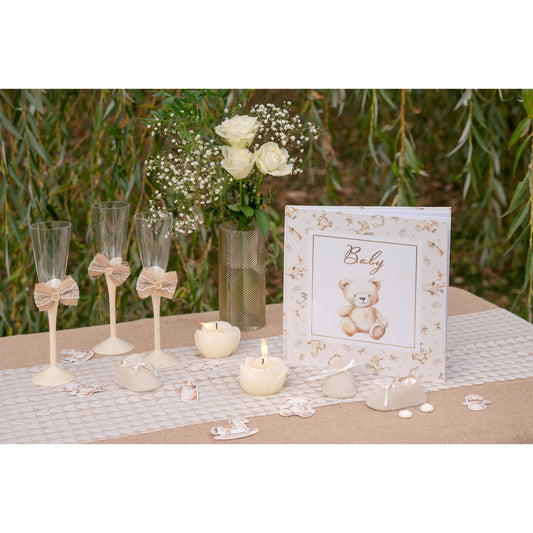 Livre d'or Little Teddy ivoire (24 x 24cm)