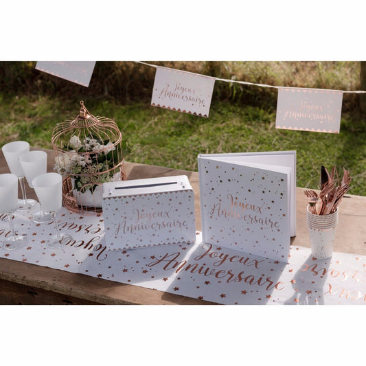 Livre d'Or "Joyeux Anniversaire" Rosegold