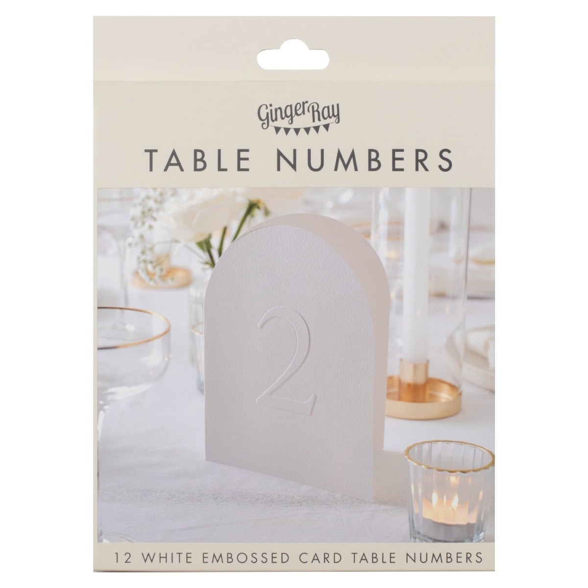 Marque-table texturé blanc (12pcs)