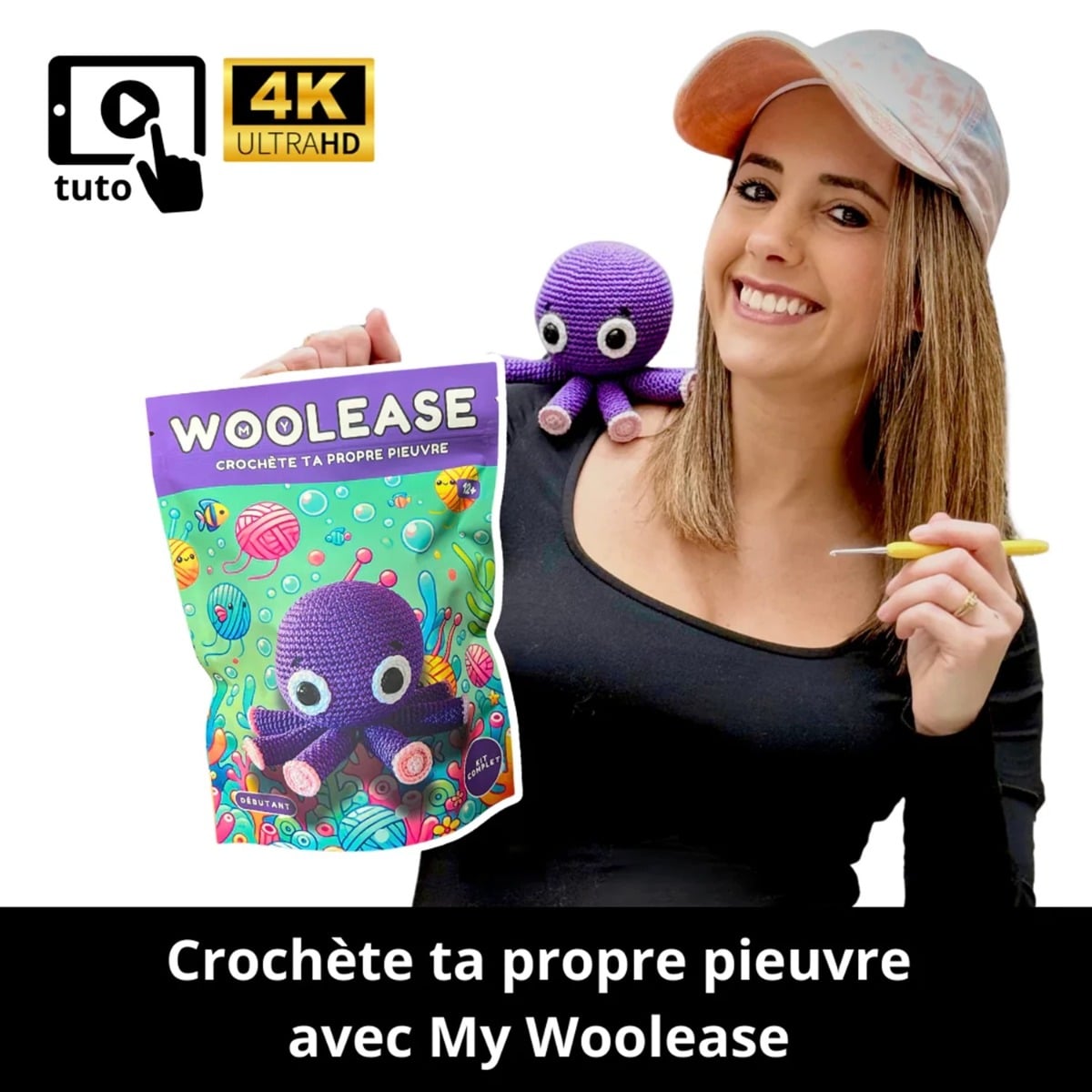 Mywoolease Kit Crochet Coraline La Pieuvre