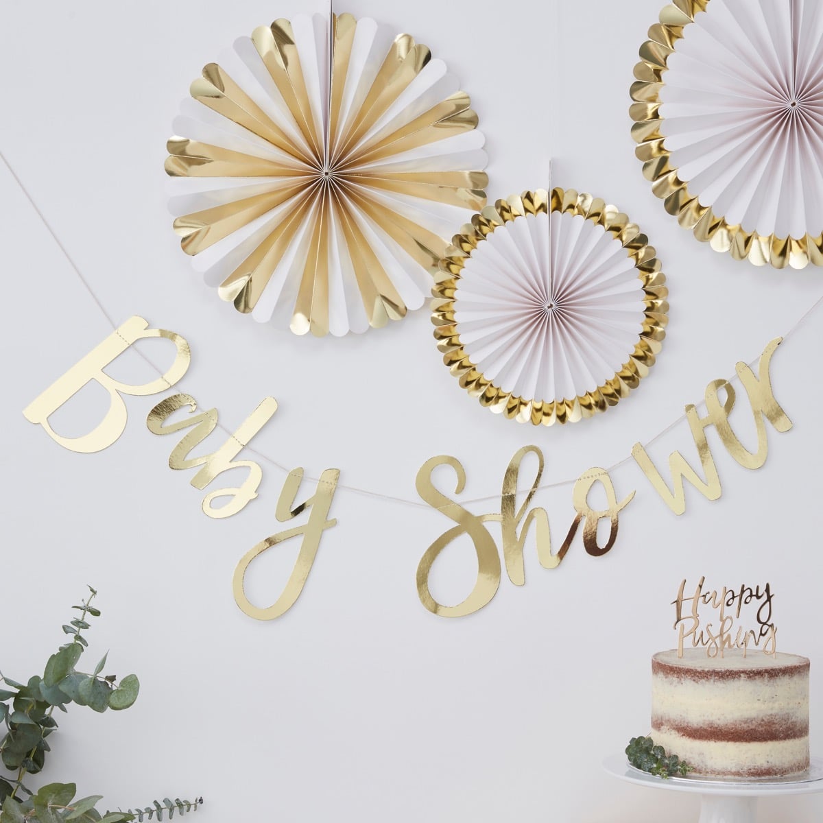 Guirlande Baby Shower Or