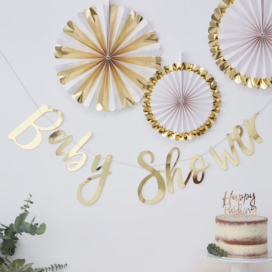 Guirlande Baby Shower Or