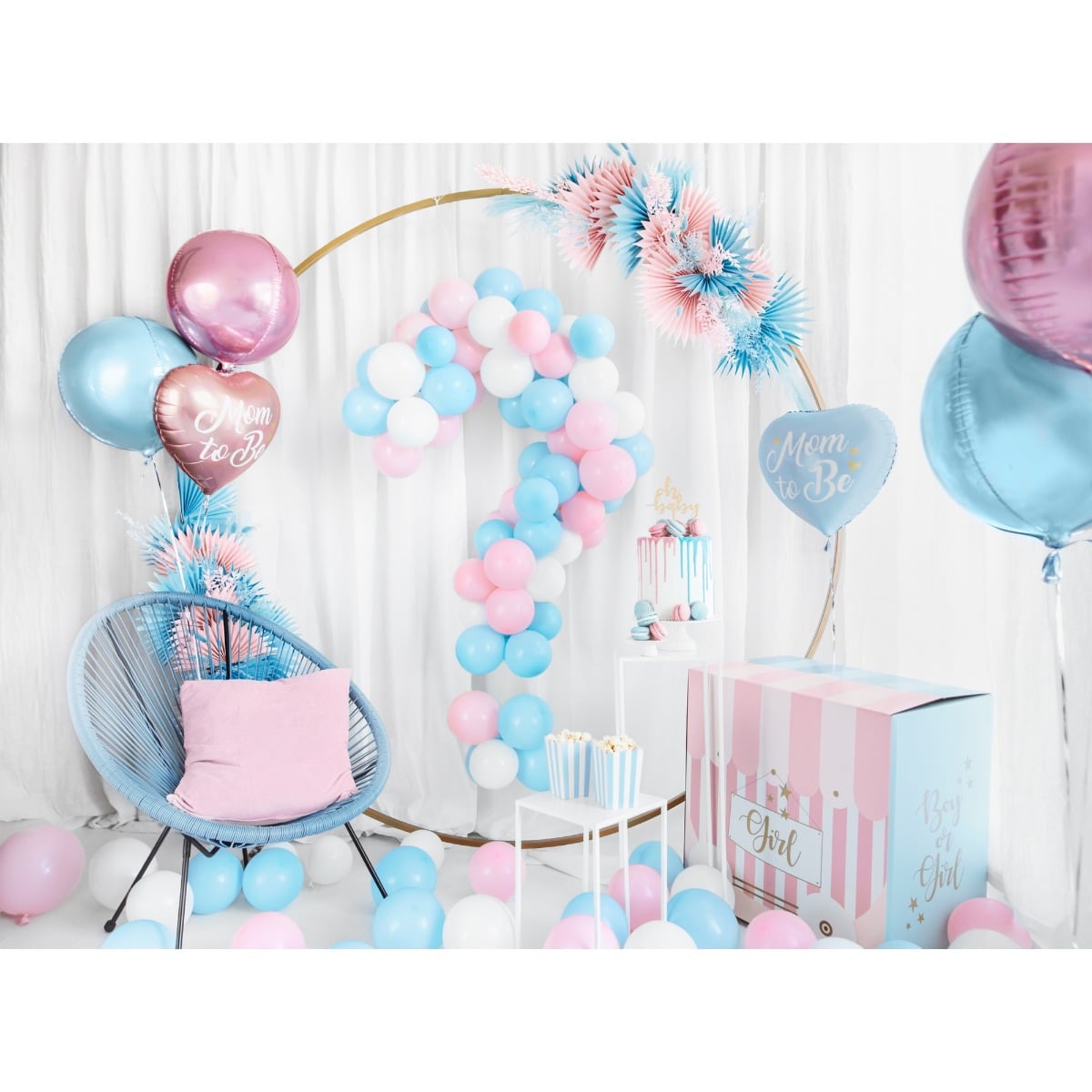 Boîte à PopCorn - Striée Bleu (6pcs)