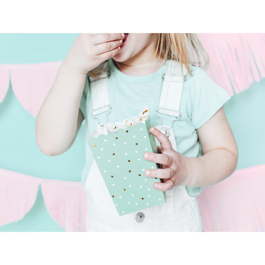 Boite à Popcorn - Menthe à pois (6 pcs)