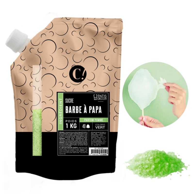 Préparation Barbe à Papa - Pomme verte (1kg)